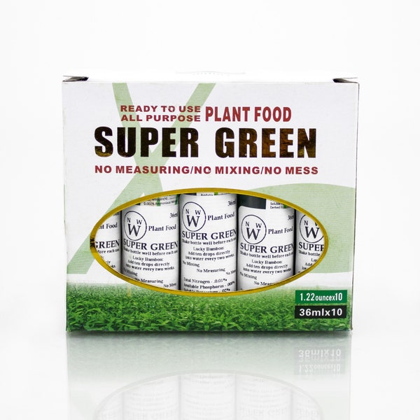 Super Green Fertilizer - Live Lucky Bamboo Plant Food - Lucky Bamboo Superfood - Water Plant Fertilizer - Fertilizer for Healthier Plants
