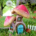 Mini Mushroom House | Optional LED Lights | Little Kim World Fairy Garden Home | Miniature for Fairy Gnome Village in Flower Bed, Planter 