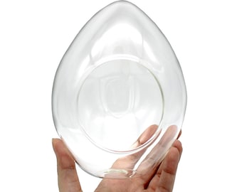 Blown Glass Teardrop Terrarium | Decorative Vase, Plant Holder for Tillandsia Air Plants, Succulents, Water Plants, Fairy Garden and More