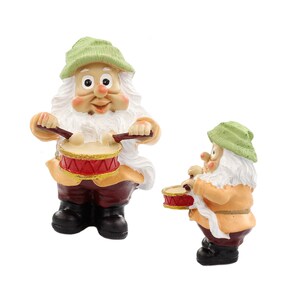 Resin Gnome Drummer Figurine for Garden Décor | Gnome Garden | Fairy Garden Accessories | Resin Miniature | Backyard Decoration | Front Yard