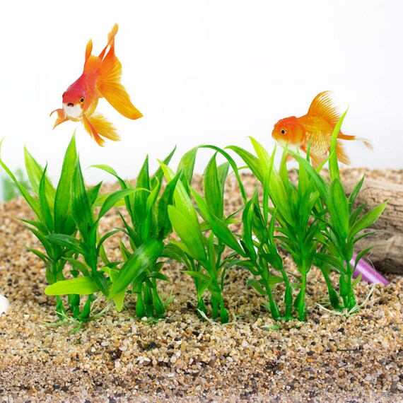 Set of 10 Plastic Aquarium Grass Plants Faux Grass Fish Hideaway