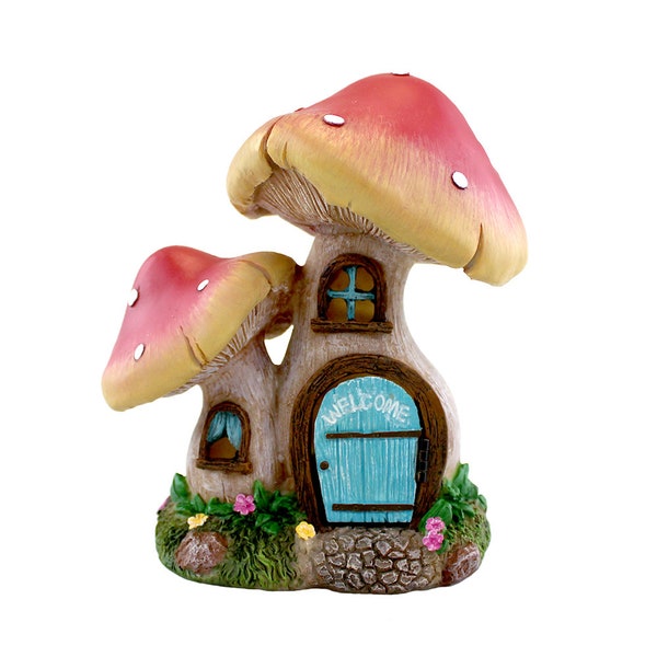 6" Resin Fairy Garden Mushroom House, Fairy Garden Accessories, Outdoor Decor, Fairy Garden Statue, Garden Miniature Statues, Outdoor Fairy