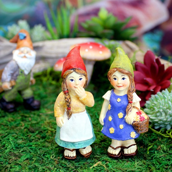 Lady Gnome With Basket | Little Kim World Fairy Garden Miniature