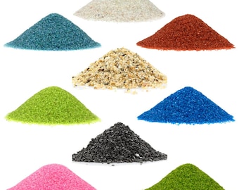 Colored Floral Sand and Natural Sands for Terrariums, Fairy Gardens, Arts & Crafts, DIY - 9 Colors to Choose From -  16 oz.