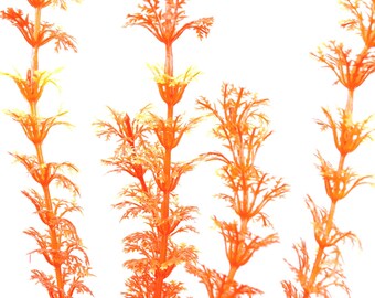 thumbnail image 2 of Large Orange Artificial Aquarium Plant – 50cm / 20 Inches Tall – Plastic, Synthetic, By Aquariumh2o 2 of 4