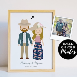 Custom couple portrait, the perfect gift idea for an anniversary or Christmas !