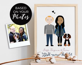 Family portrait illustration, custom pet portrait, Wedding invitation, Personalized Family gifts Printable Custom Portrait Digital Fun Art