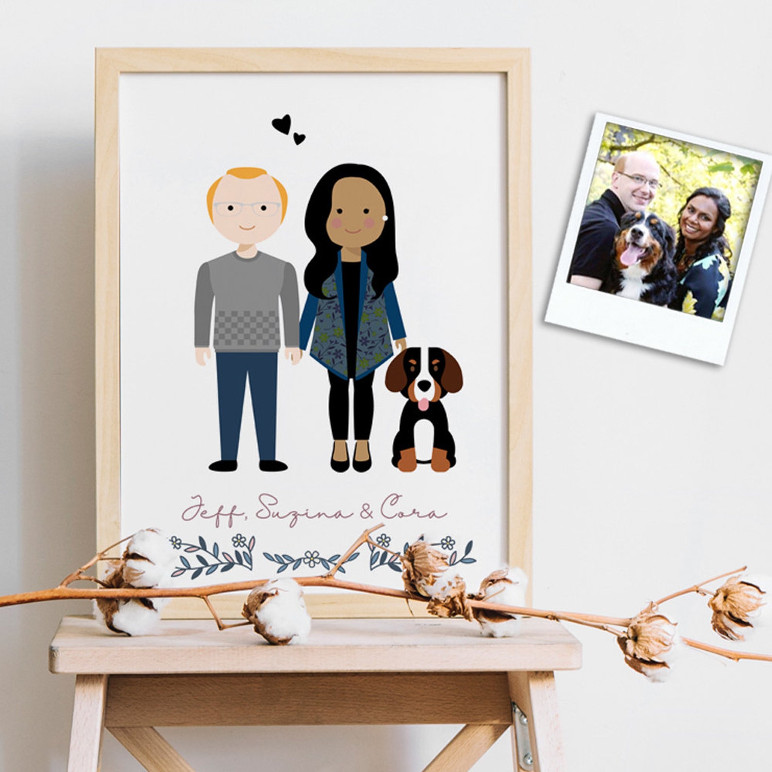 Portrait de famille personnalisé, portrait de couple, illustration de ...