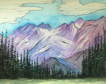 watercolor nature etsy