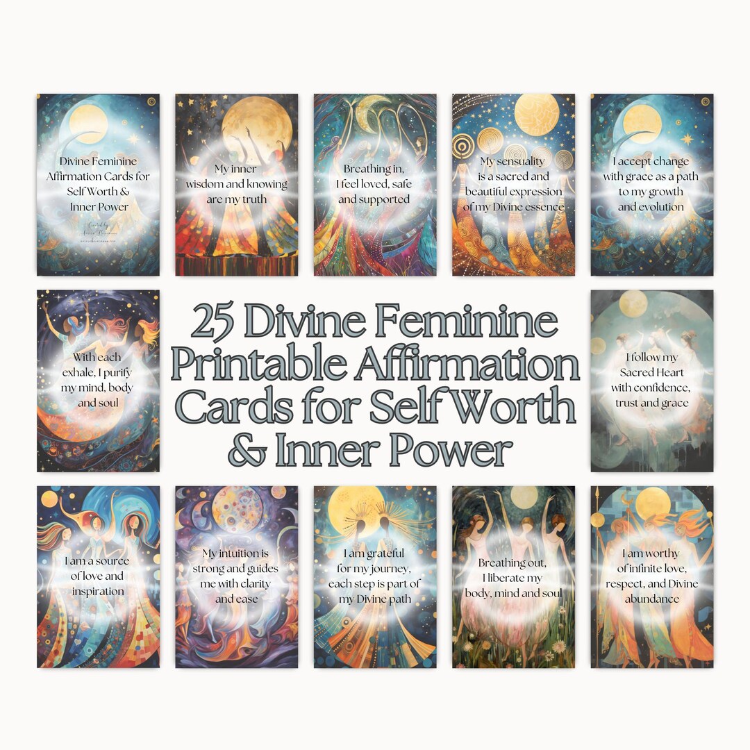 Divine Feminine Affirmation Cards for Self Worth & Inner Power ...