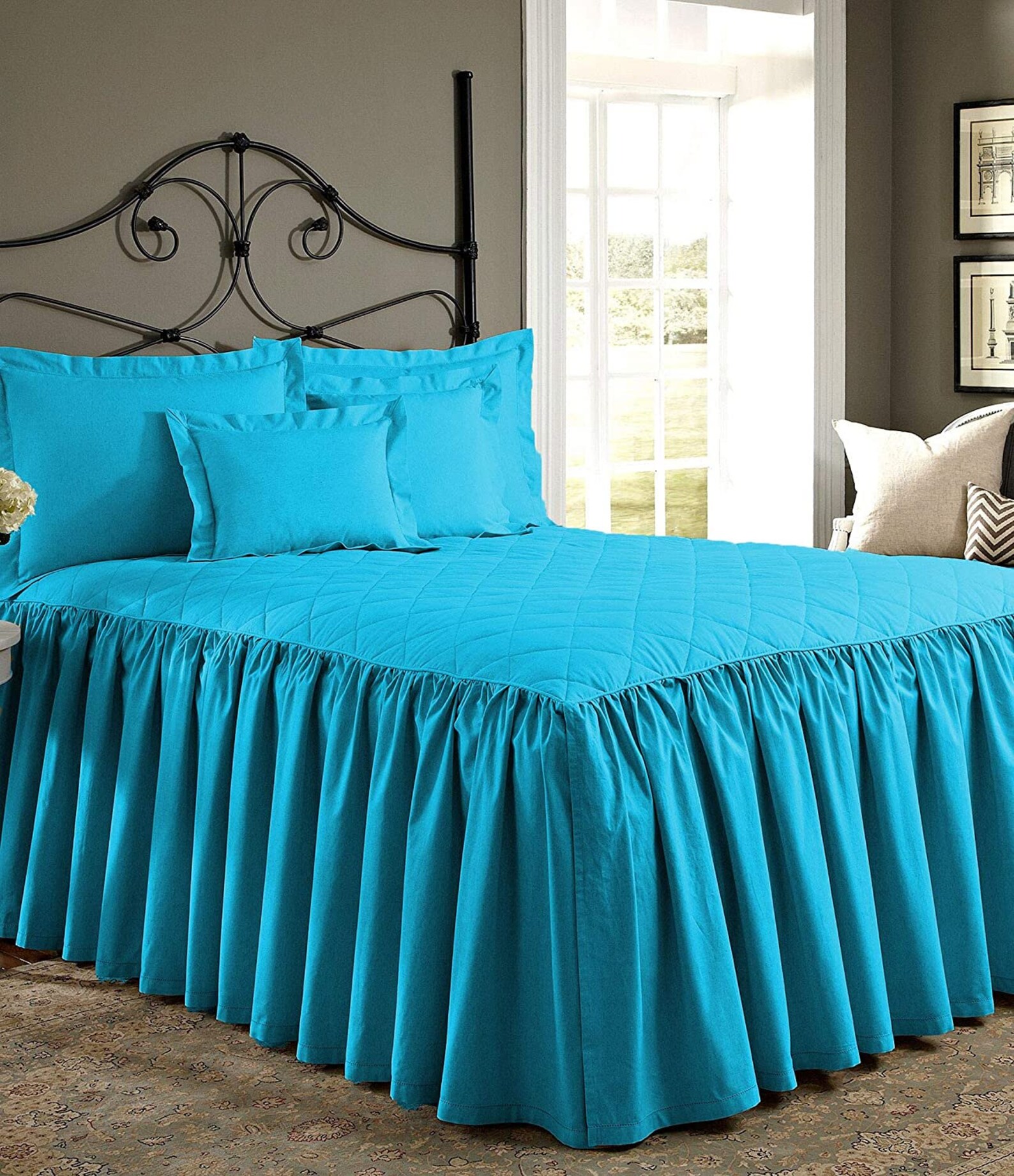 1 Piece Quilted 25 Drop Dust Ruffle Bed Cover/Bed Etsy