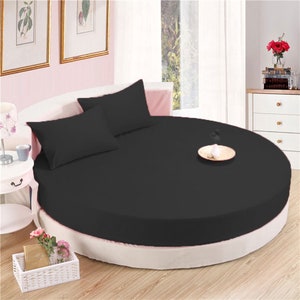 4 Piece Solid Round Bed Sheet Set 15 