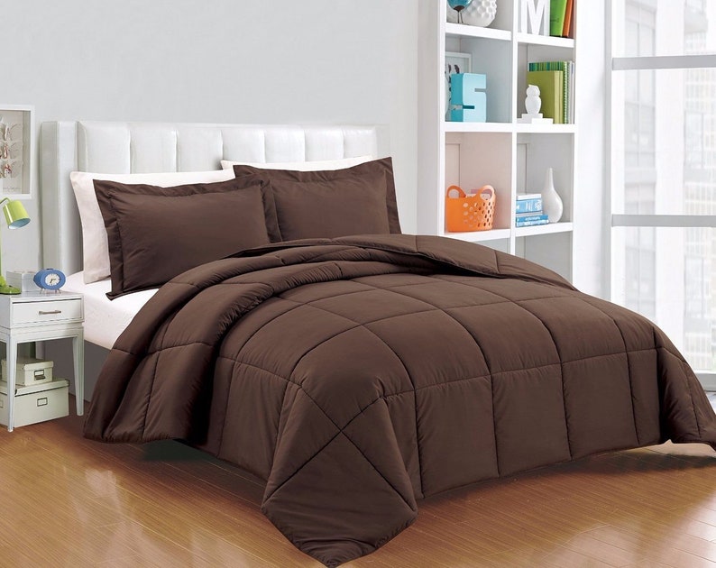 1 Piece Solid Alternative Down Comforter Cotton Choose Size and Color
