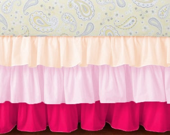 Nursery/Unisex Crib Multi color Ruffle Crib Skirt Select Color