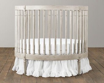 Round Crib Ruffle Skirt 42" Diameter Select Color