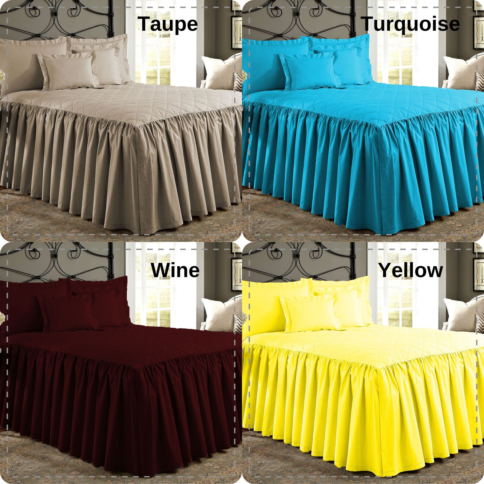 1 Piece Quilted 30 Drop Dust Ruffle Bed Cover/bed Spread, Bed Skirt