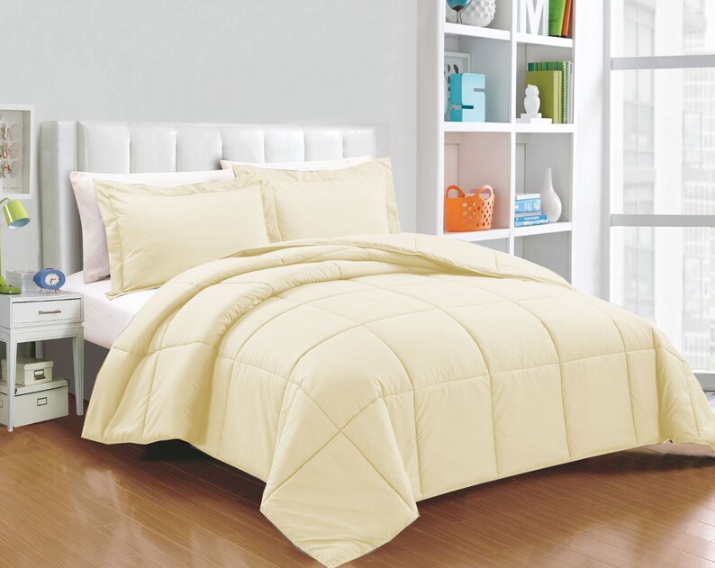 1 Piece Solid Alternative Down Comforter Cotton Choose Size and Color