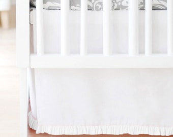 Nursery/Unisex Crib Bedding Box Pleat with Bottom Mini Ruffle Crib Skirt Select Color