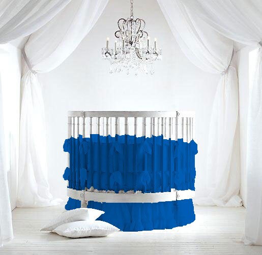 Nursery 4 Piece 42 Dia Round Ruffle Crib Bedding Set Etsy