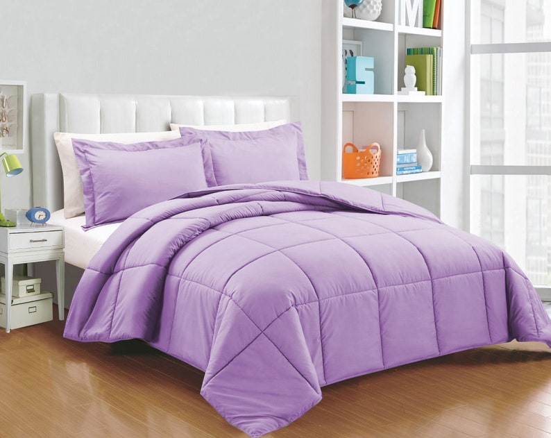 1 Piece Solid Alternative Down Comforter Cotton Choose Size and Color