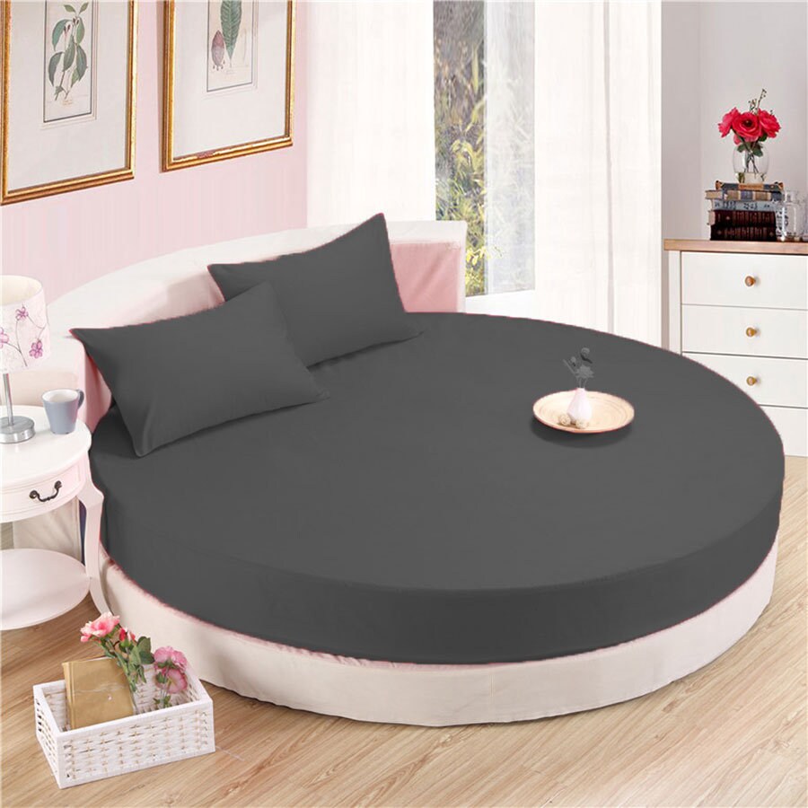 4 Piece Solid Round Bed Sheet Set 15 