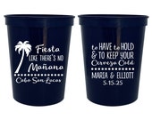personalized wedding favor cups custom 16oz plastic cups cerveza party cup fiesta like there 39 s no manana destination wedding mexico