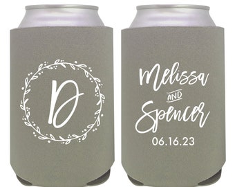 personalized can cooler / wedding favor / wedding can cooler / custom can cooler / custom wedding favors / monogram wedding favor / rustic