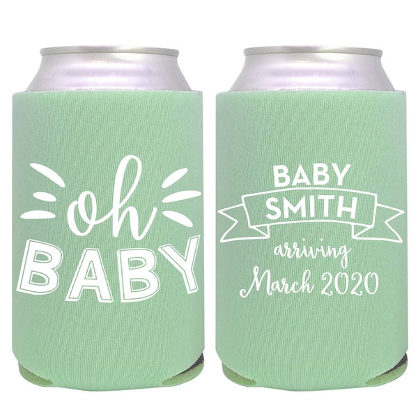 personalized can cooler / baby shower favor / shower can cooler / custom can cooler / custom favors / sprinkle / oh baby / mom-to-be / party