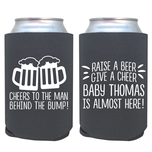 personalized can cooler / baby shower favor / dad can cooler / custom can cooler / custom favors / man behind the bump / dadchelor party