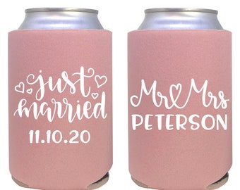 formal wedding can coosy new last name classy can coolie Elegant last name wedding can cooler classy wedding favor wedding can coosies