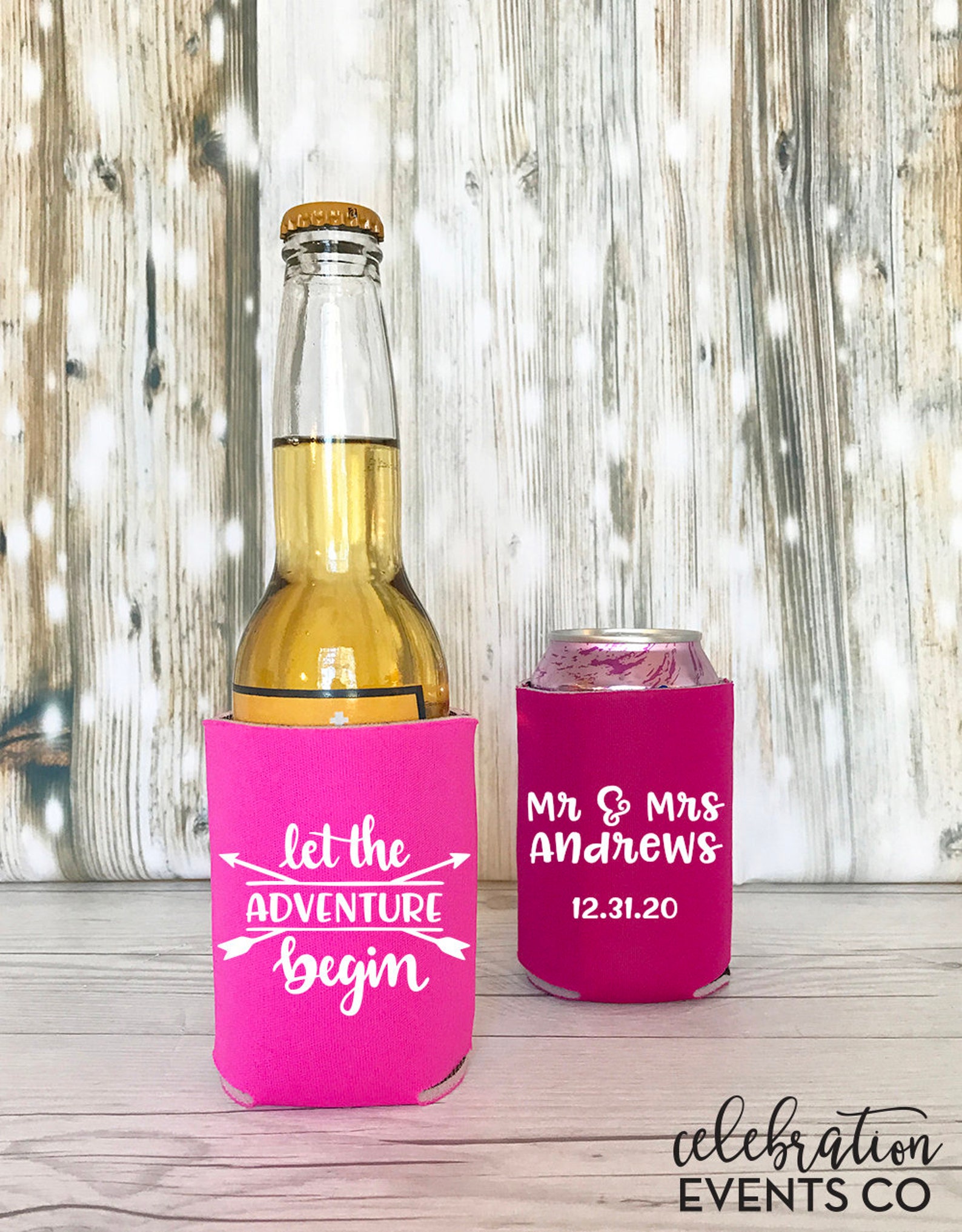 Custom Wedding Can Cooler / Wedding Favor / Custom Can Cooler Etsy