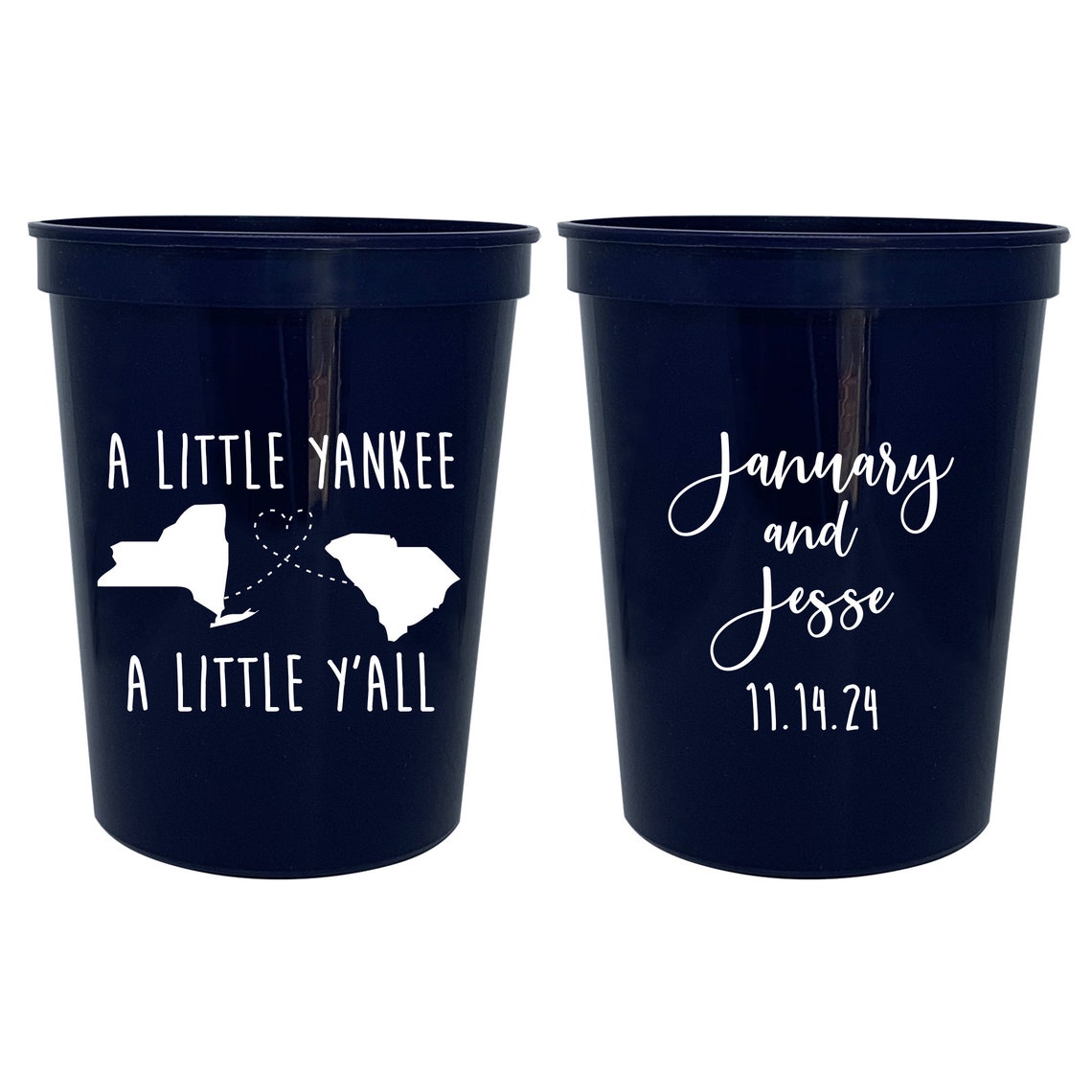 Personalized wedding favor cups / custom 16oz plastic cup