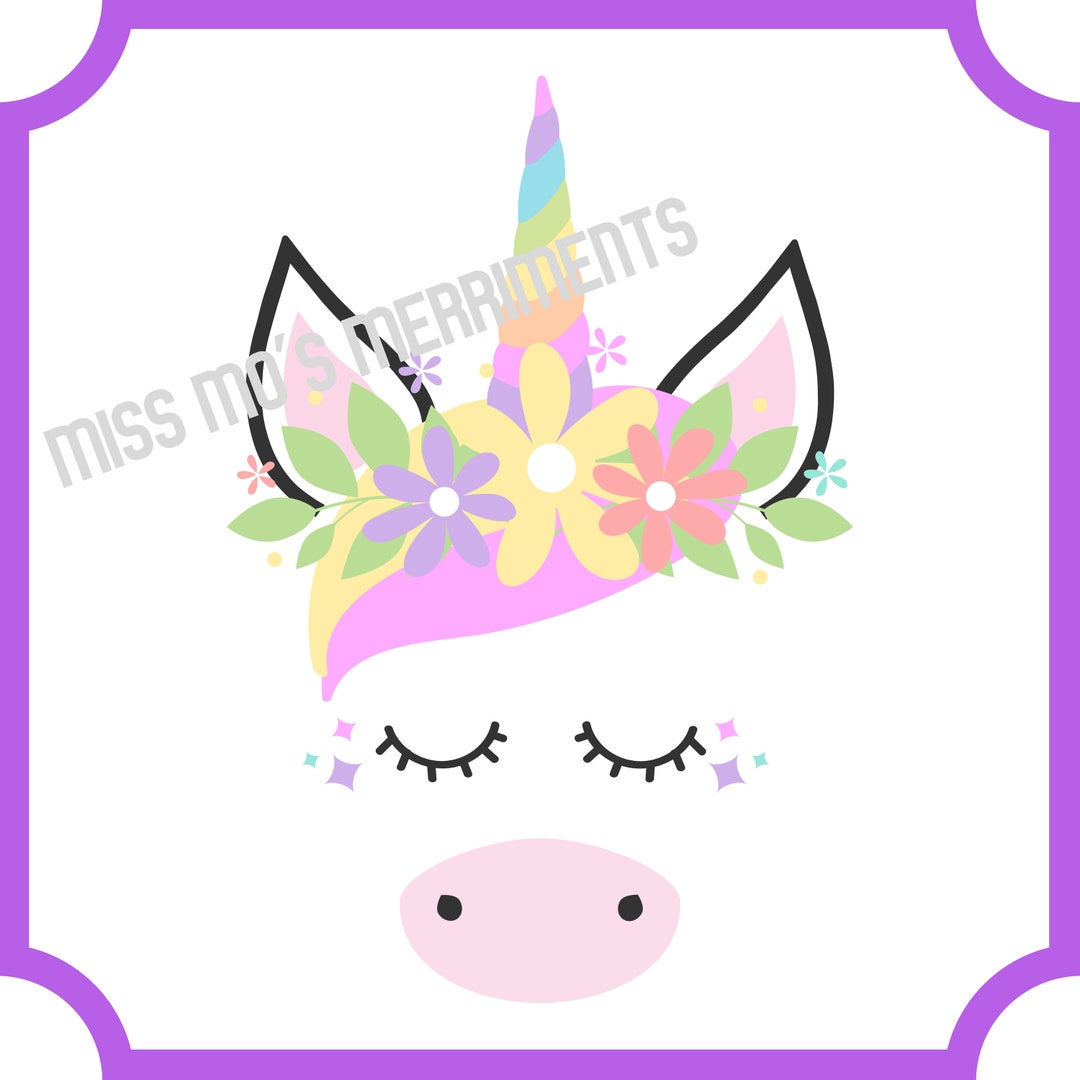 Printable Unicorn Stickers or Tags for Birthday Party, Instant Download ...