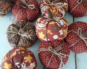 Fall Fabric Pumpkins for Farmhouse Fall Decor or Halloween and Thanksgiving Decor or Centerpiece