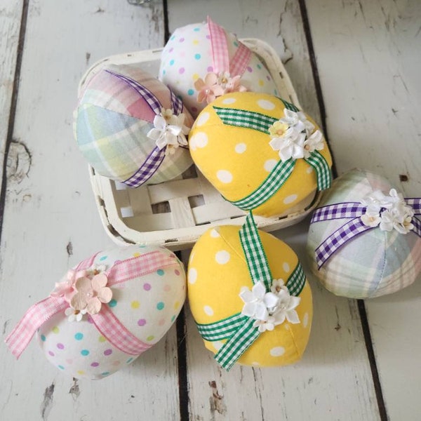 Fabric Easter Egg for Spring Tiered Tray, decorative Tray decor, Easter Baskets, and Easter gifts