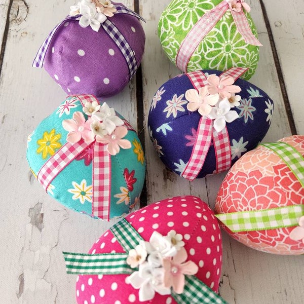 Fabric Easter Eggs for Spring Tiered Tray, decorative Tray decor, Easter Baskets, and Easter gifts