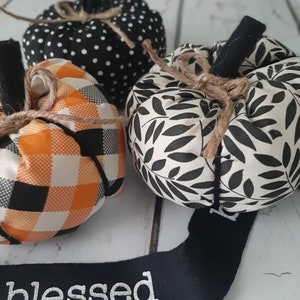 Fall Fabric Pumpkins for Farmhouse Fall Decor or Halloween and Thanksgiving Decor or Centerpiece image 9