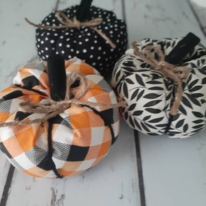 Fall Fabric Pumpkins for Farmhouse Fall Decor or Halloween and Thanksgiving Decor or Centerpiece image 6