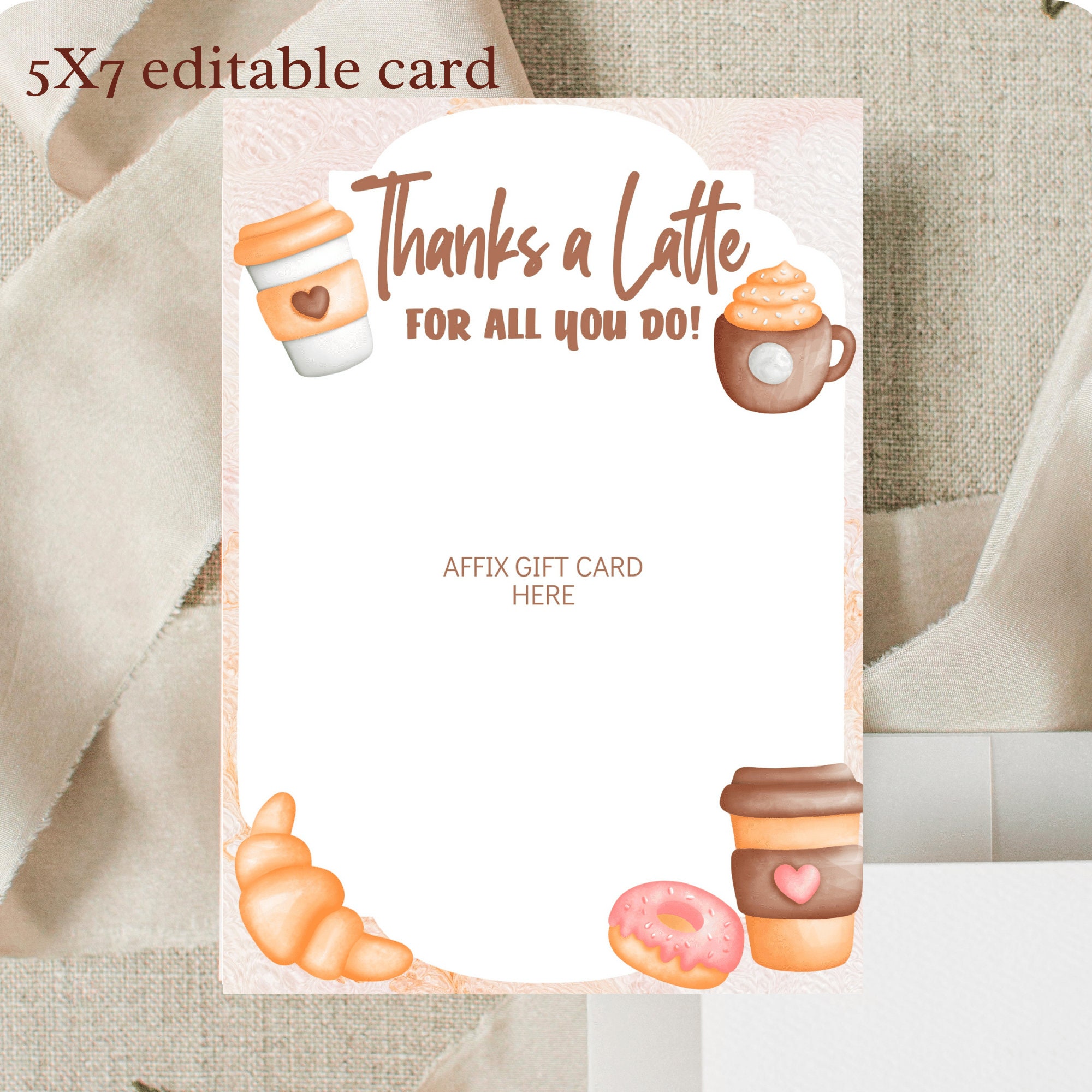 Thanks A Latte Card Template