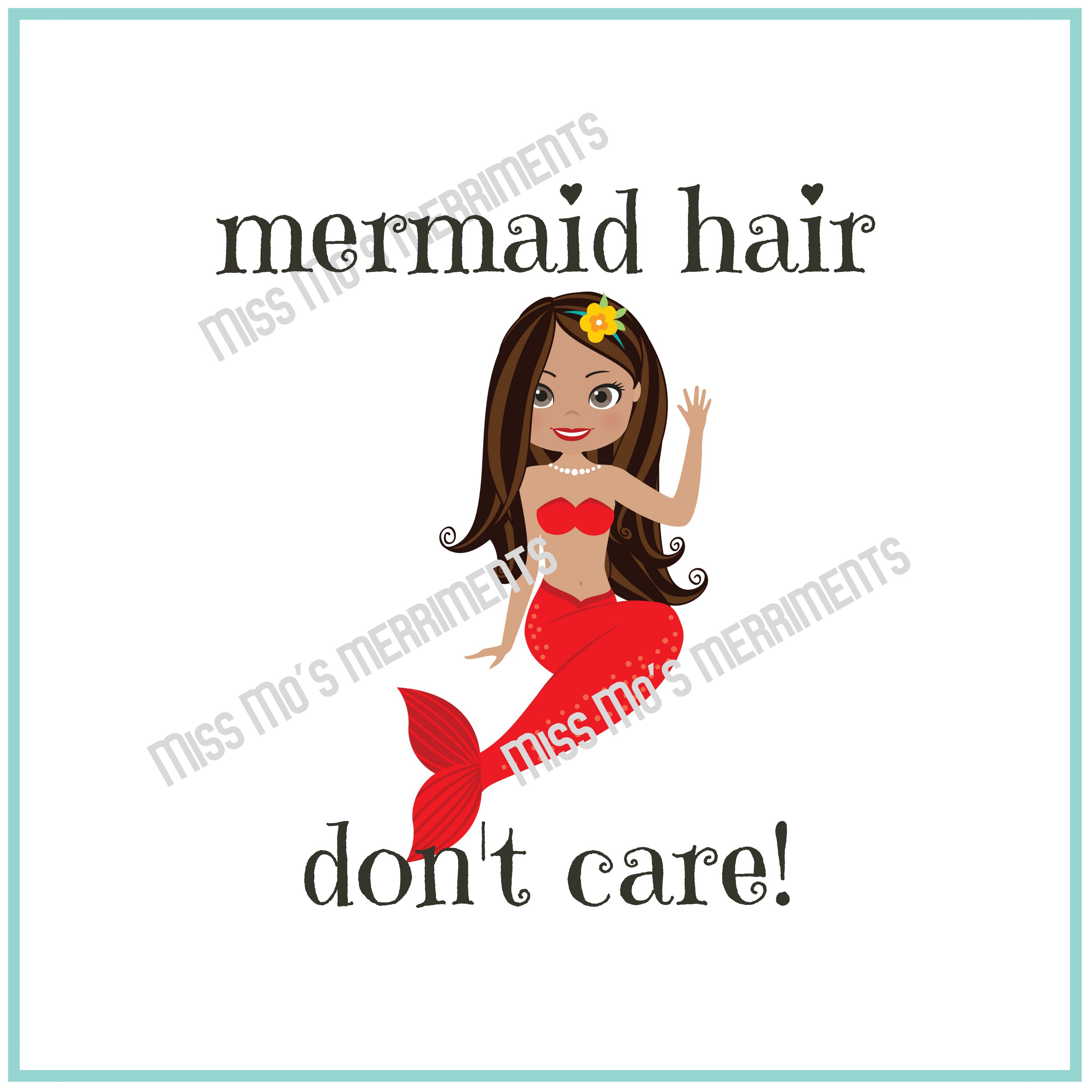 Mermaid Party Printable Hair Tie Party Favor Card Instant - Etsy