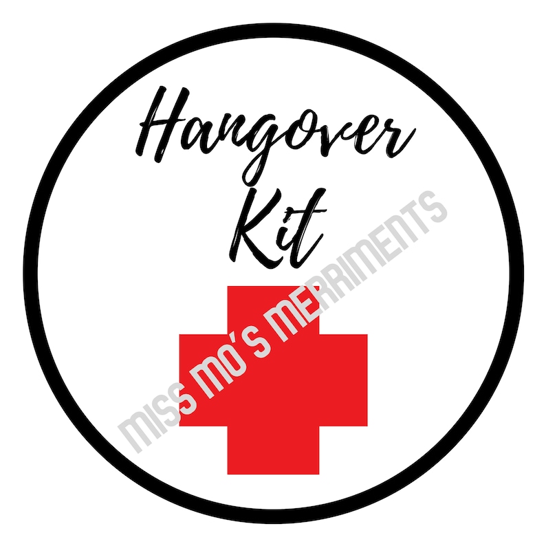 Printable Hangover Kit 2 Inch Stickers or Tags for - Etsy