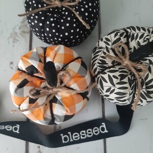 Fall Fabric Pumpkins for Farmhouse Fall Decor or Halloween and Thanksgiving Decor or Centerpiece image 2