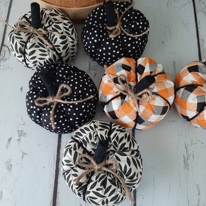 Fall Fabric Pumpkins for Farmhouse Fall Decor or Halloween and Thanksgiving Decor or Centerpiece image 1