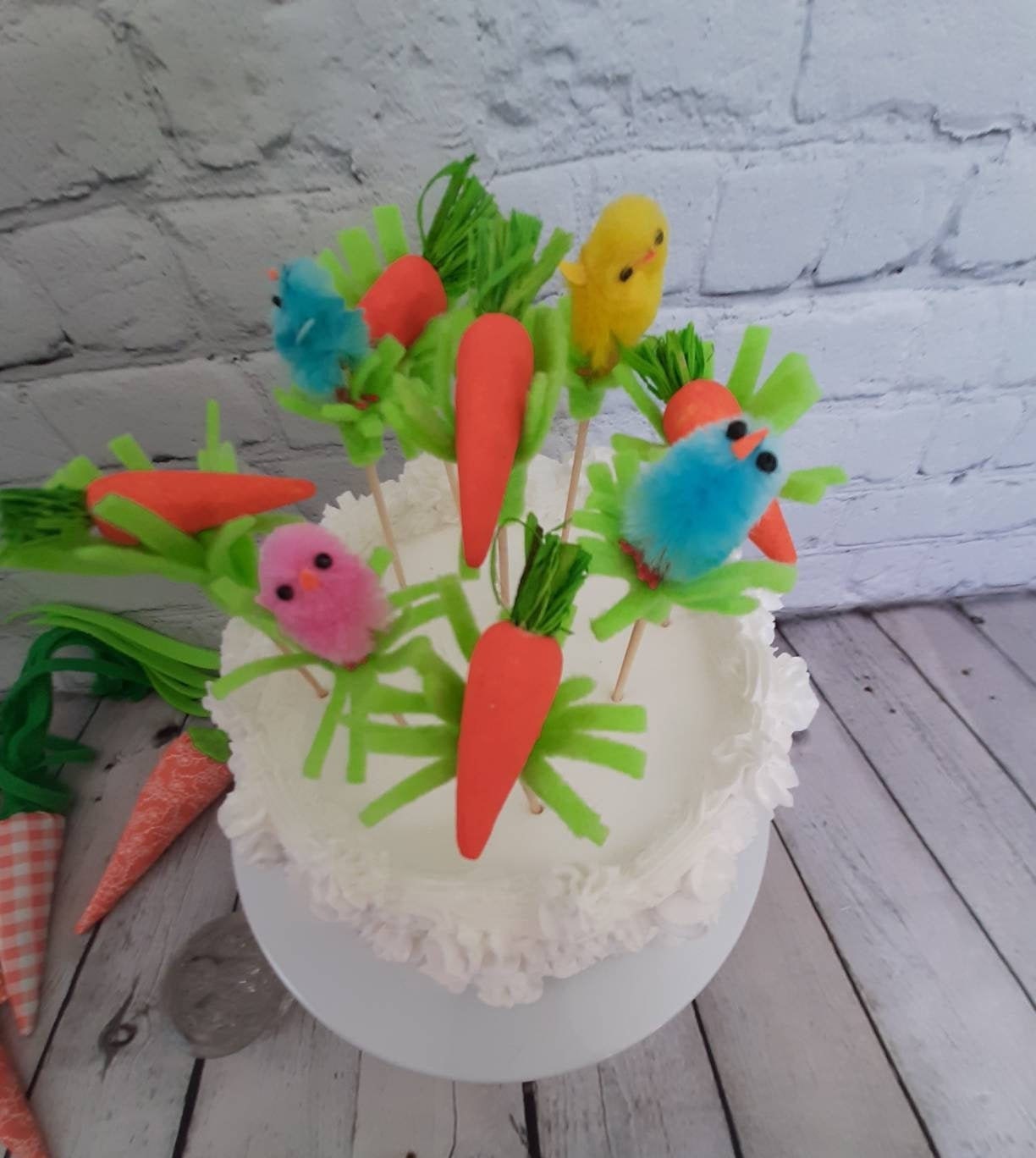 Baby Chicks and Carrots cupcake toppers or centerpiece picks Etsy