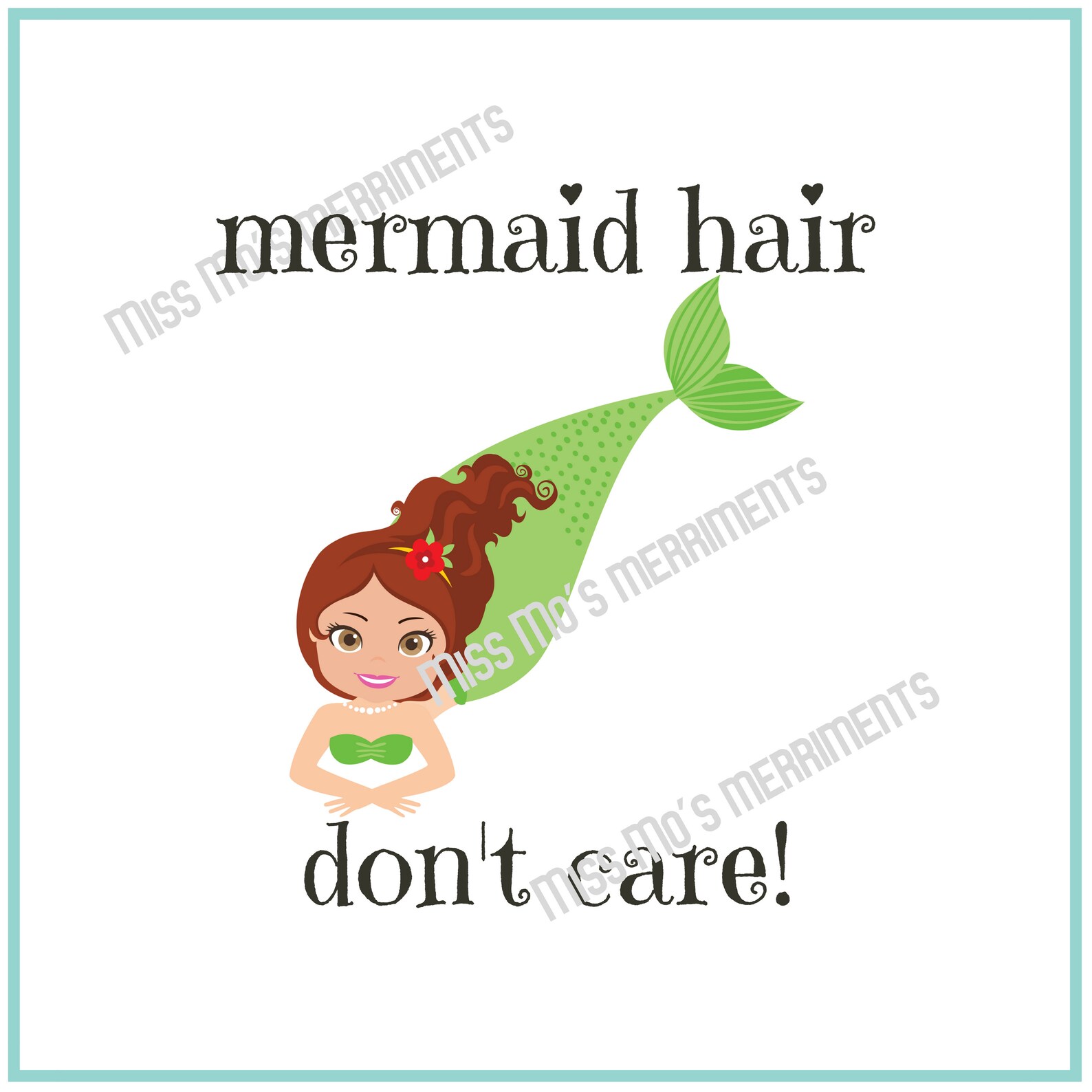 Mermaid Party Printable Hair Tie Party Favor Card Instant | Etsy
