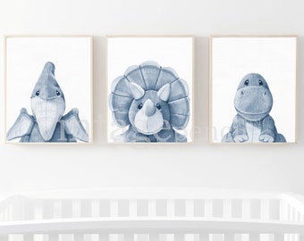 Dinosaur Wall Art, Dinosaur Art Prints, Dinosaur Decor, Boys Room Decor, Set of Dinosaur Prints, Dinosaur Drawings, Boy Wall Art, Dinosaurs