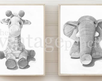 Nursery Wall Art, Nursery Art, Safari Nursery, Safari Animal, Zoo Animal, Giraffe Nursery, Elephant Nursery, Zoo Nursery, Baby Animal Prints