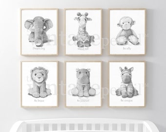 Nursery Baby Safari Animal Prints, Set of Animal Prints, Nursery Wall Art, Baby Animal Prints for Nursery, Zoo Animal Nursery,Decoración de Nursery