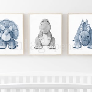 Baby Dinosaurs, Boys Wall Art Set, Set of Three, Boy Nursery Art, Dinosaur Prints, Printable Dinosaur Prints, Digital Dinosaurs,Boy Art