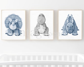 Baby Dinosaurs, Boys Wall Art Set, Set of Three, Boy Nursery Art, Dinosaur Prints, Printable Dinosaur Prints, Digital Dinosaurs,Boy Art